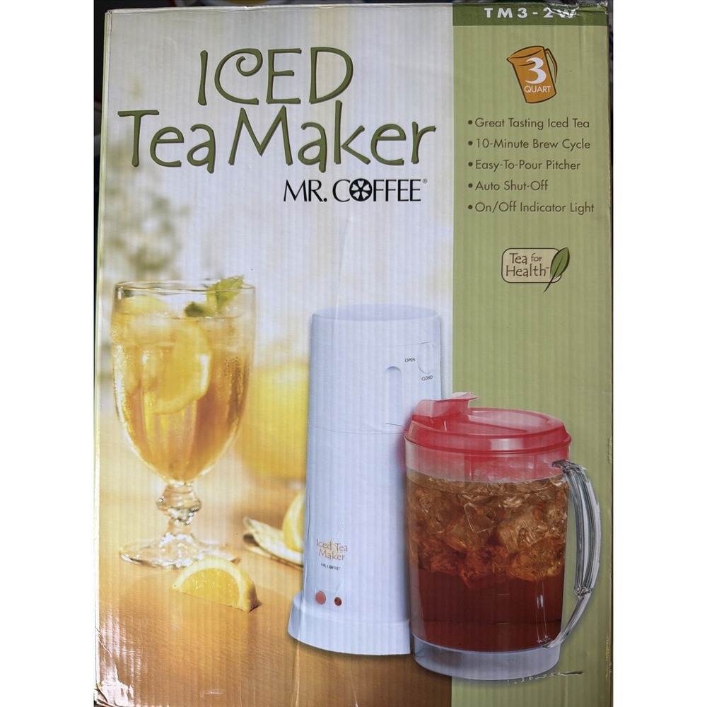 Mr. Coffee TM3-2W 3 Quart Iced Tea Maker Red Auto Shut-Off Brand New Sealed 2006